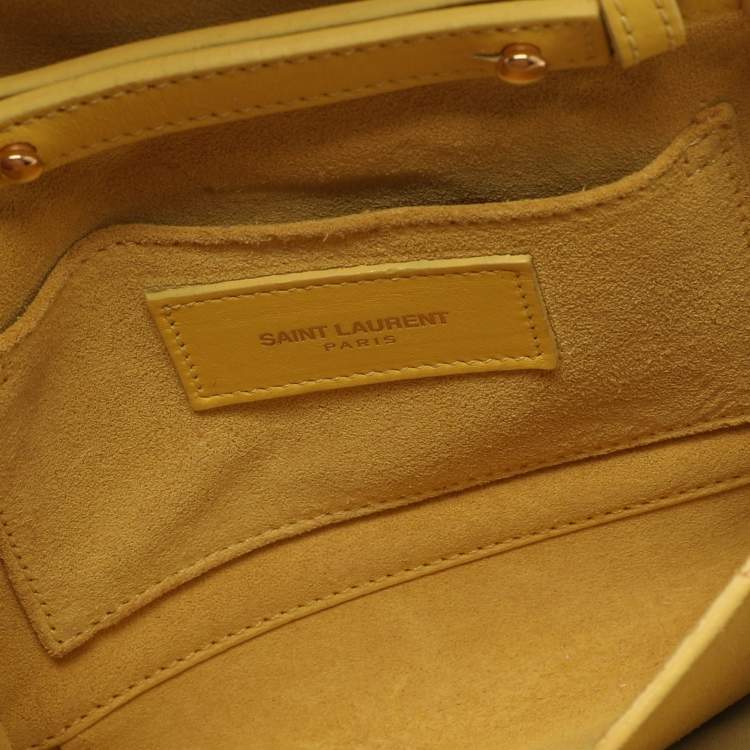 Pre Owned Saint Laurent Paris Y-Ligne Mini Yellow Leather Shoulder Bag