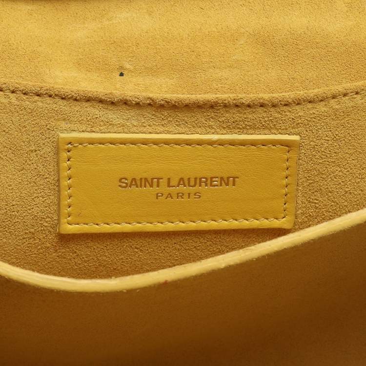 Pre Owned Saint Laurent Paris Y-Ligne Mini Yellow Leather Shoulder Bag