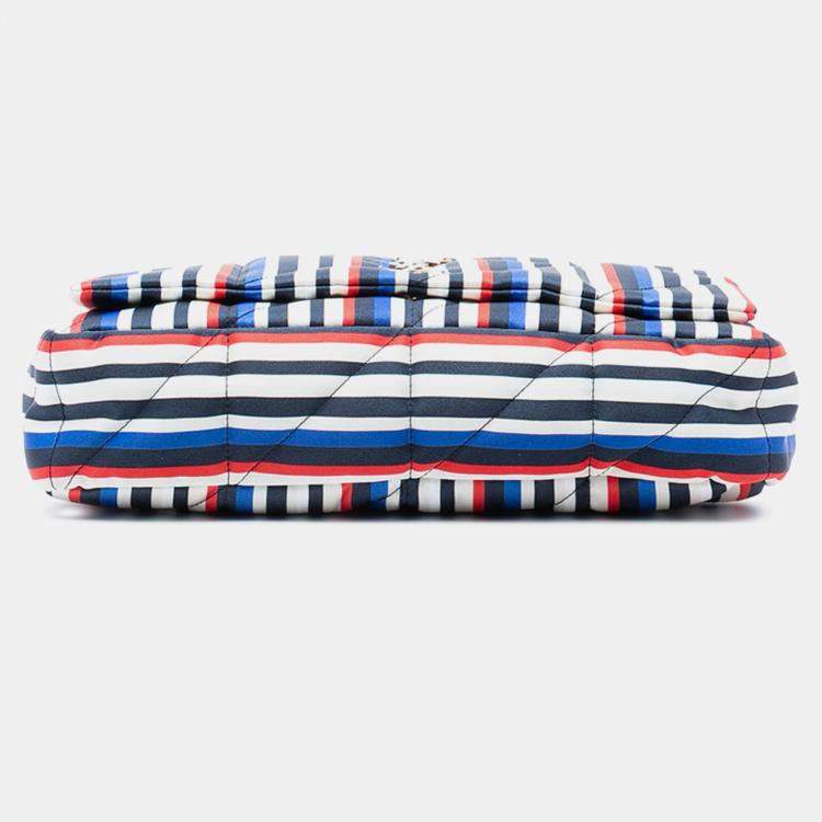 Pre Owned Saint Laurent Paris White Medium Quilted Silk Carre Patchwork Jamie Shoulder Bag