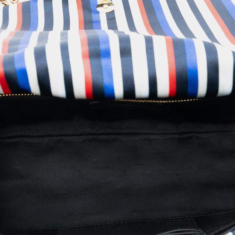 Pre Owned Saint Laurent Paris White Medium Quilted Silk Carre Patchwork Jamie Shoulder Bag