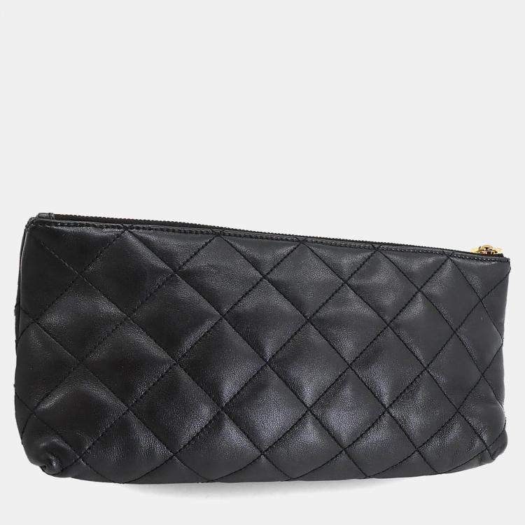 Pre Owned Saint Laurent Icare Maxi Black Leather Tote Bag