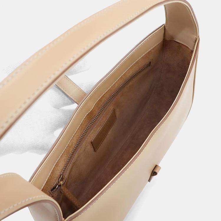 Pre Owned Saint Laurent Le5A7 Beige Leather Shoulder Bag