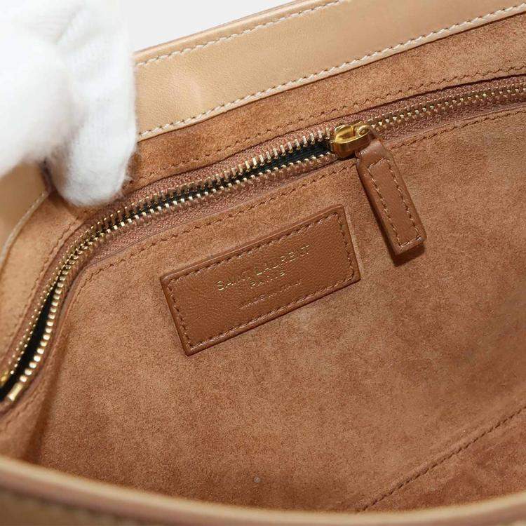 Pre Owned Saint Laurent Le5A7 Beige Leather Shoulder Bag