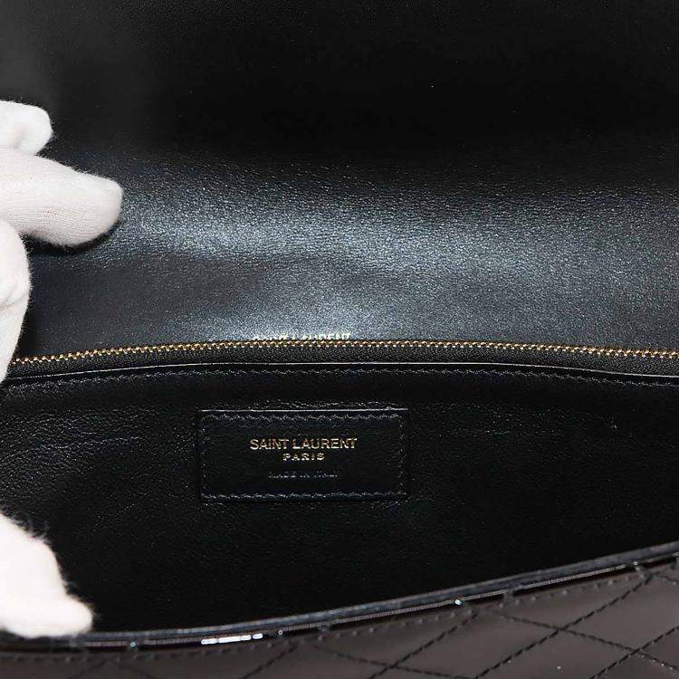 مملوكة مسبقًا Saint Laurent Gaby Black Patent Leather Shoulder Bag