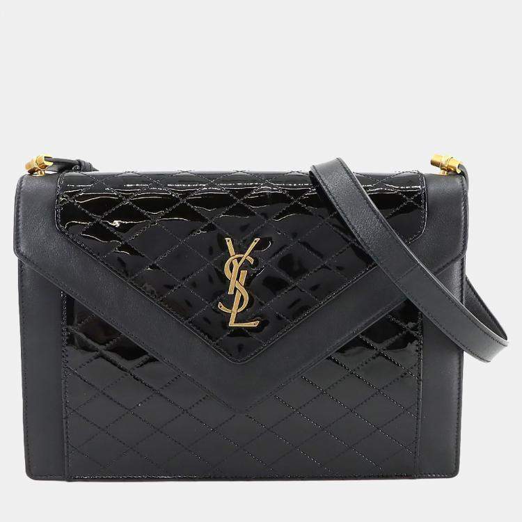 مملوكة مسبقًا Saint Laurent Gaby Black Patent Leather Shoulder Bag