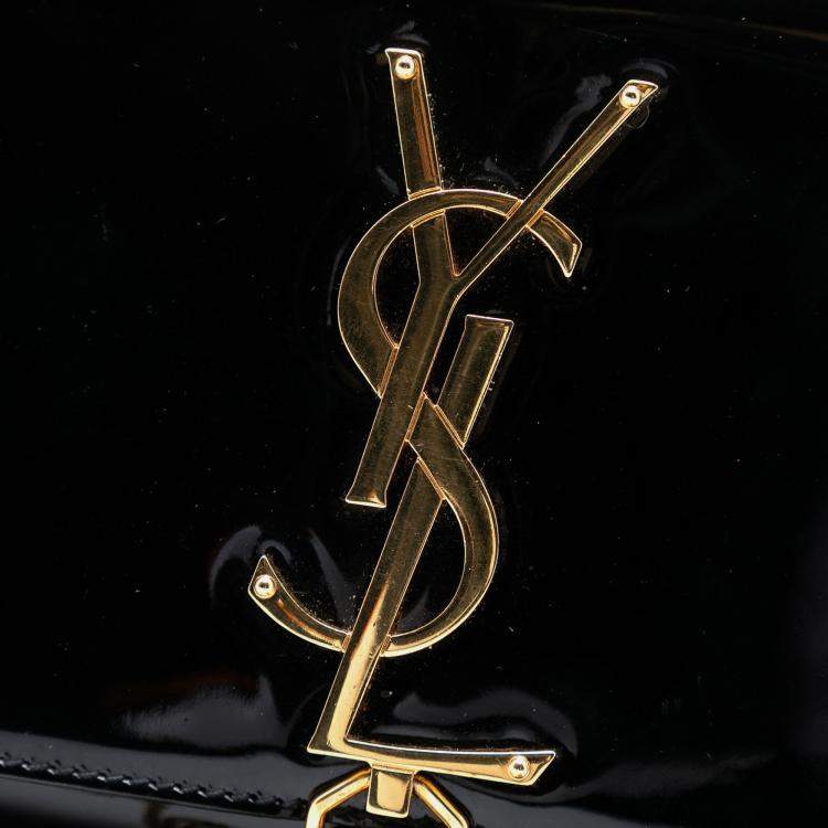 مملوكة مسبقًا Saint Laurent Paris Black Small Patent Monogram Kate Tassel Crossbody