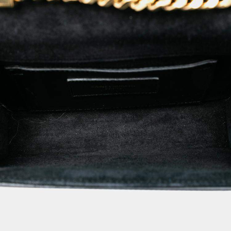 مملوكة مسبقًا Saint Laurent Paris Black Small Patent Monogram Kate Tassel Crossbody