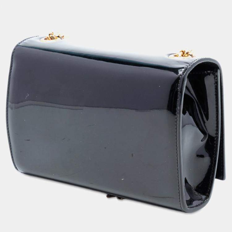 مملوكة مسبقًا Saint Laurent Paris Black Small Patent Monogram Kate Tassel Crossbody