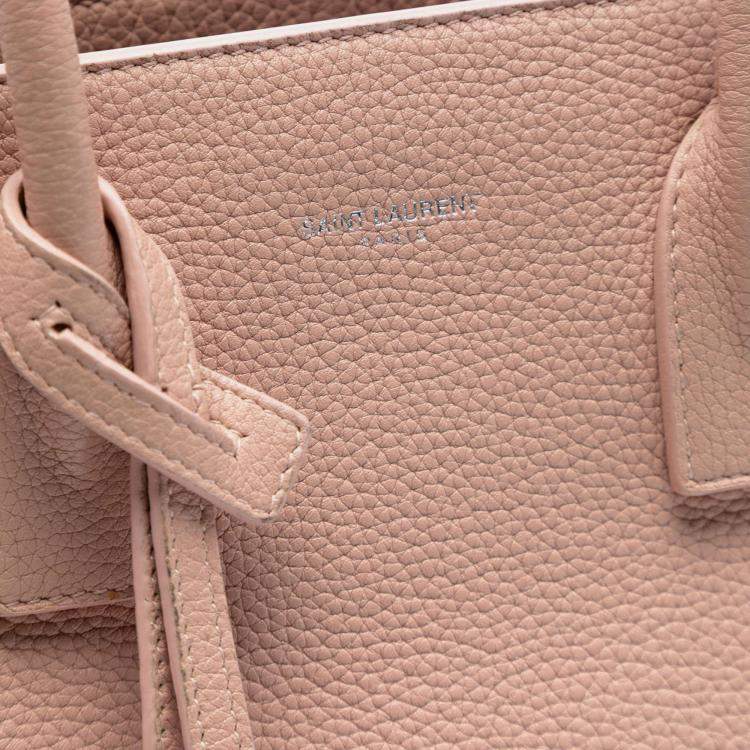 Pre Owned Saint Laurent Paris Pink Baby Grained Calfskin Sac De Jour Satchel