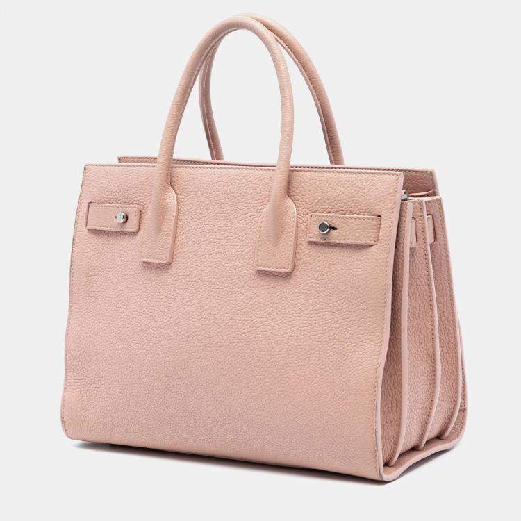 Pre Owned Saint Laurent Paris Pink Baby Grained Calfskin Sac De Jour Satchel