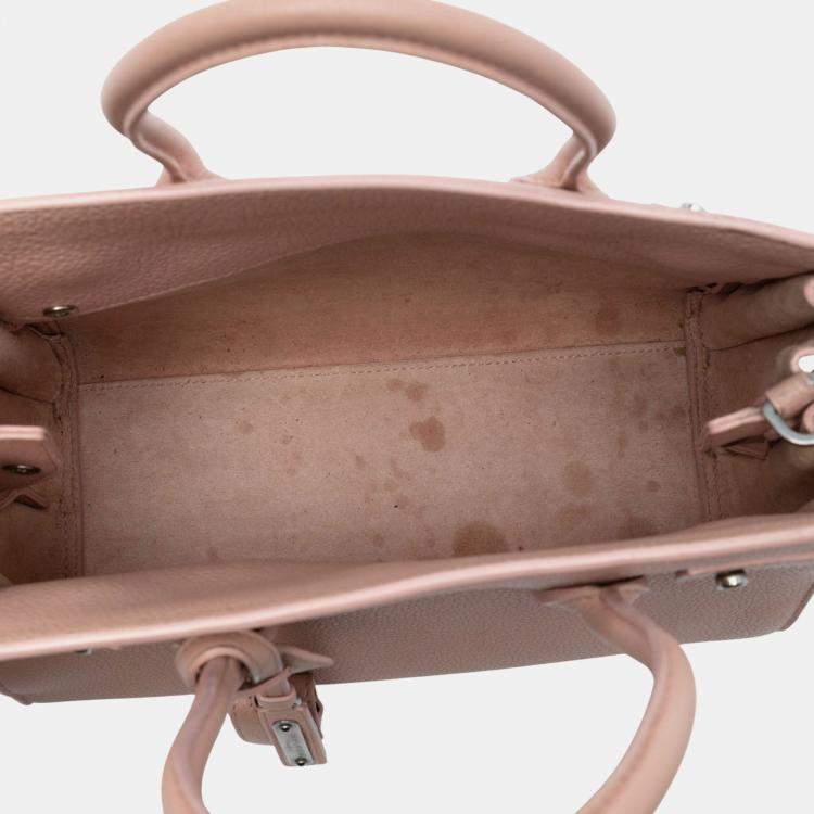 Pre Owned Saint Laurent Paris Pink Baby Grained Calfskin Sac De Jour Satchel