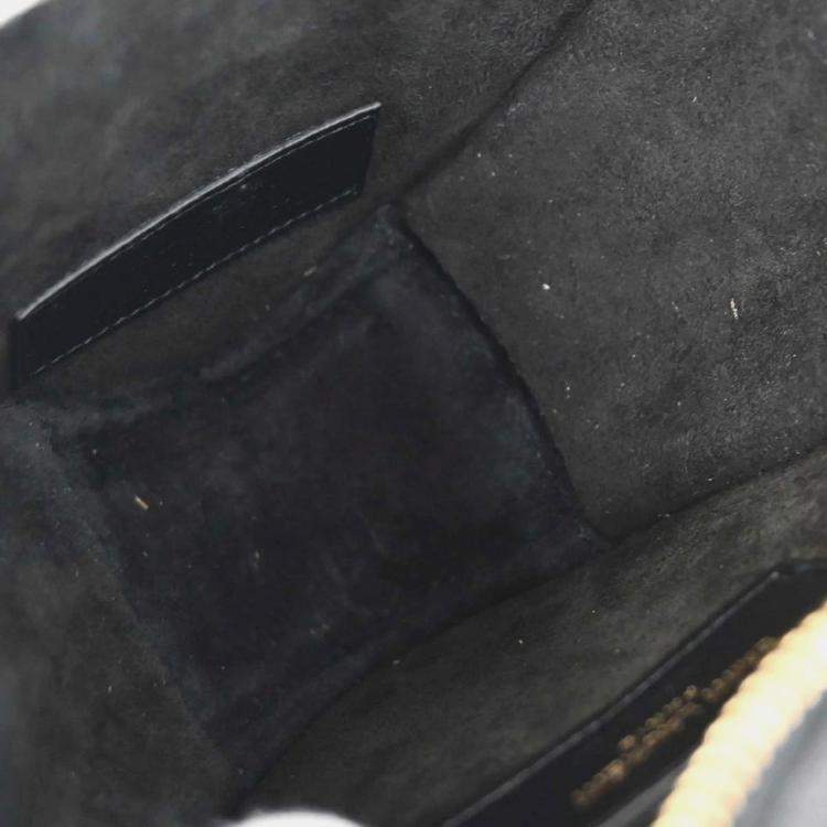 Pre Owned Saint Laurent Love Heart Black Leather Shoulder Bag