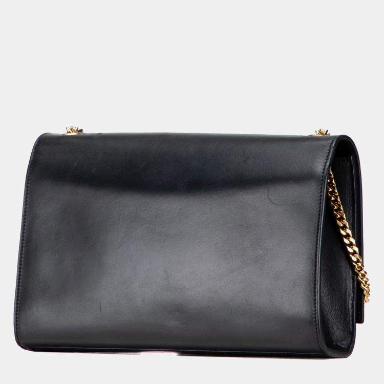 مملوكة مسبقًا Saint Laurent Paris Black Medium Smooth Calfskin Classic Monogram Kate Tassel Crossbody