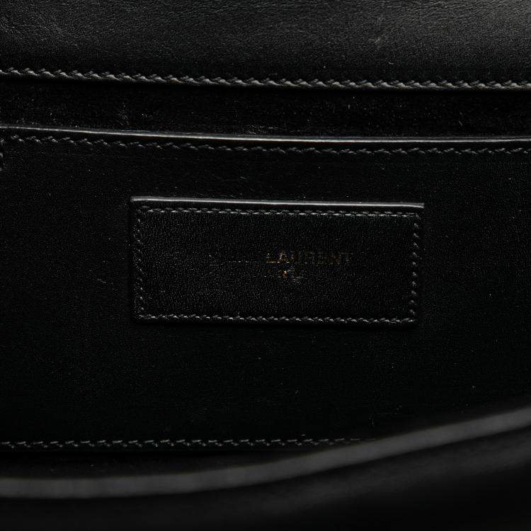 مملوكة مسبقًا Saint Laurent Paris Black Medium Smooth Calfskin Classic Monogram Kate Tassel Crossbody