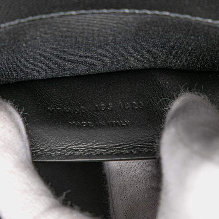 Pre Owned Saint Laurent Ysl Logo Envelope Medium Shoulder Bag In Black And Gold Leather