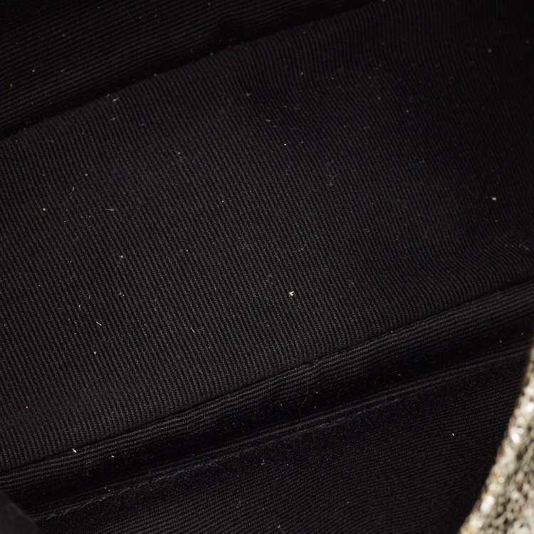 Pre Owned Saint Laurent Lou Silver Crackled Leather Convertible Belt Bag