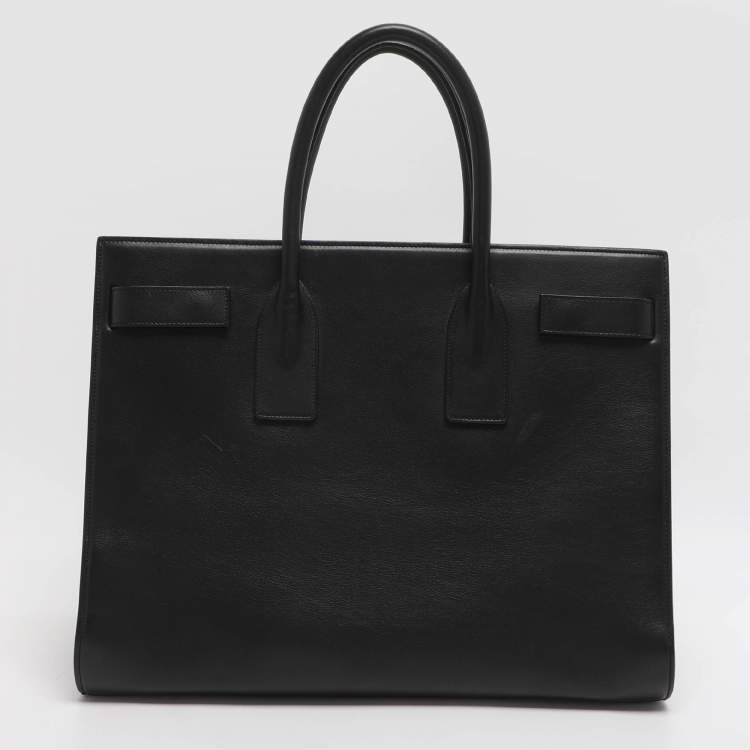 Pre Owned Saint Laurent Paris Sac De Jour Large Black Leather Tote