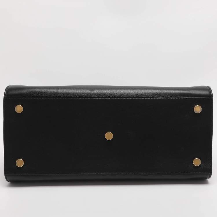 Pre Owned Saint Laurent Paris Sac De Jour Large Black Leather Tote