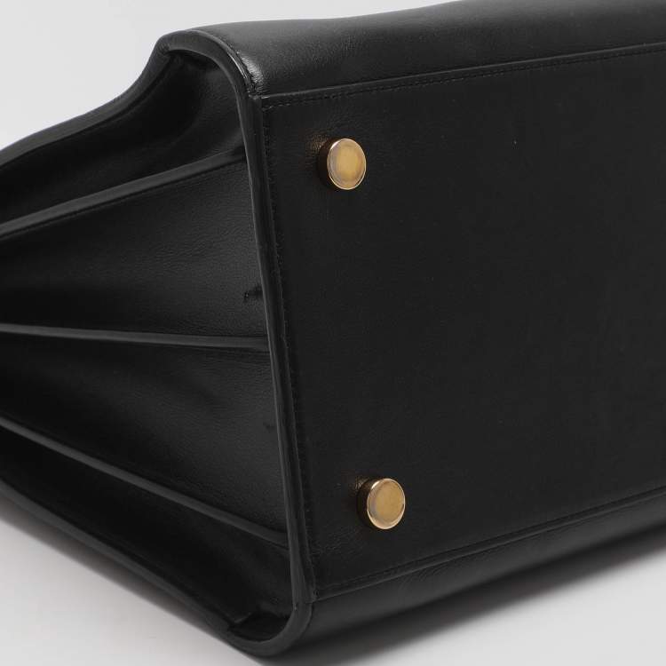 Pre Owned Saint Laurent Paris Sac De Jour Large Black Leather Tote