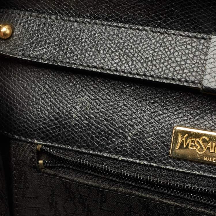 Pre Owned Saint Laurent Y Studded Envelope Black Leather Crossbody Bag