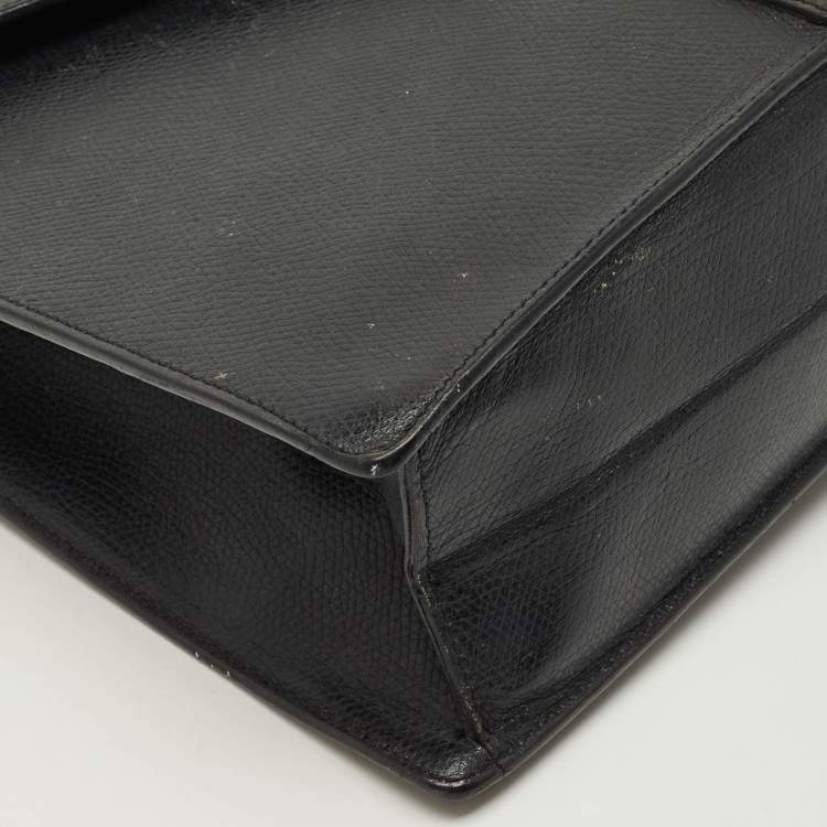 Pre Owned Saint Laurent Y Studded Envelope Black Leather Crossbody Bag