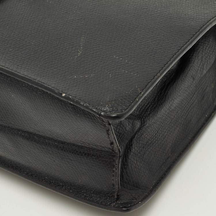 Pre Owned Saint Laurent Y Studded Envelope Black Leather Crossbody Bag