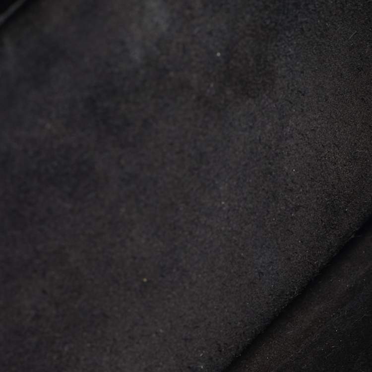 Pre Owned Saint Laurent Charlotte Black Croc Embossed Leather Messenger Bag