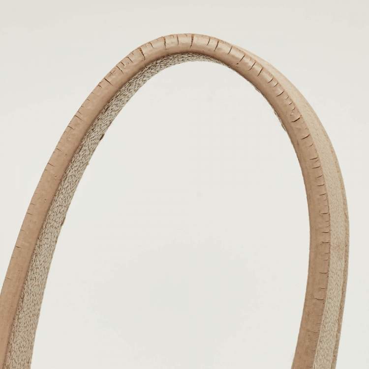 Pre Owned Saint Laurent College Medium Beige Matelassé Leather Top Handle Bag