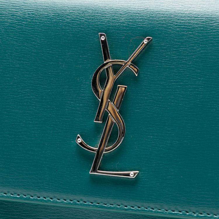 Pre Owned Saint Laurent Paris Blue Medium Leather Monogram Sunset Crossbody