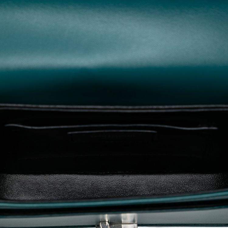 Pre Owned Saint Laurent Paris Blue Small Calfskin Solferino Satchel In Box