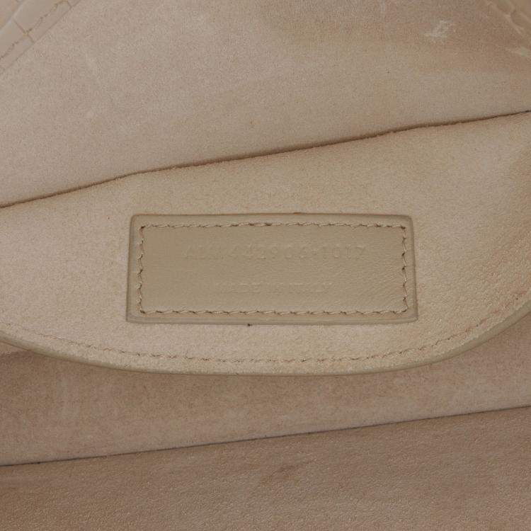 Pre Owned Saint Laurent Paris Brown Medium Croc Embossed Monogram Sunset Bag