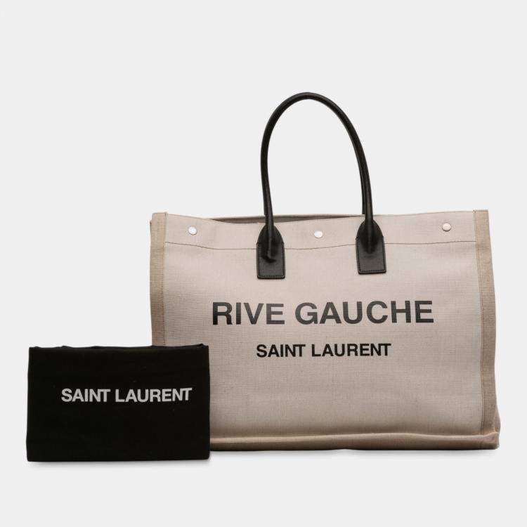 مملوكة مسبقًا Saint Laurent Paris Brown Canvas Rive Gauche Tote