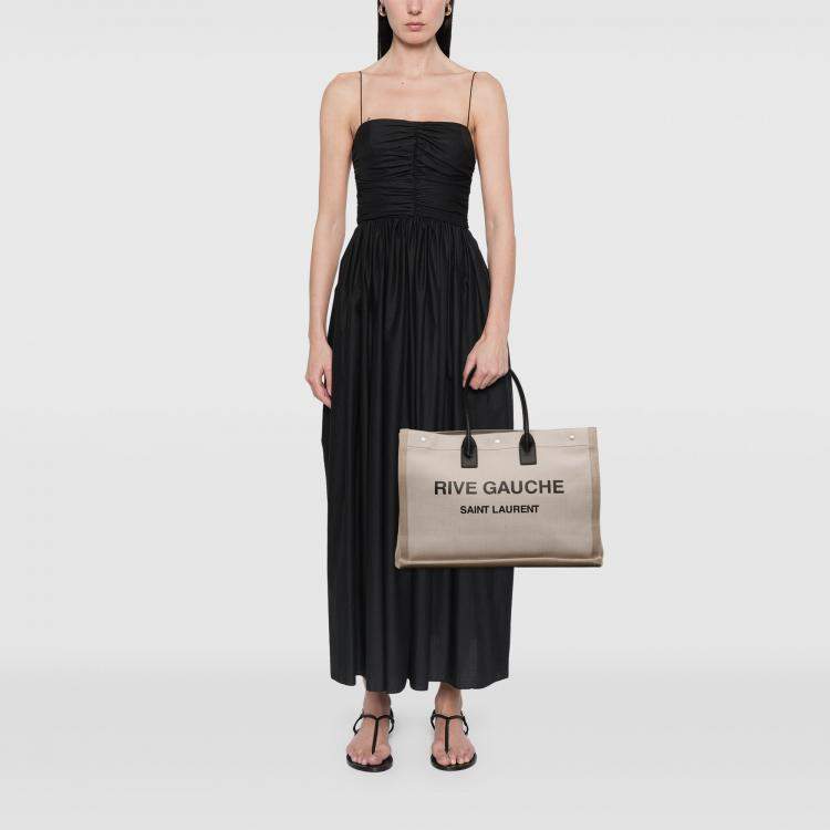 مملوكة مسبقًا Saint Laurent Paris Brown Canvas Rive Gauche Tote