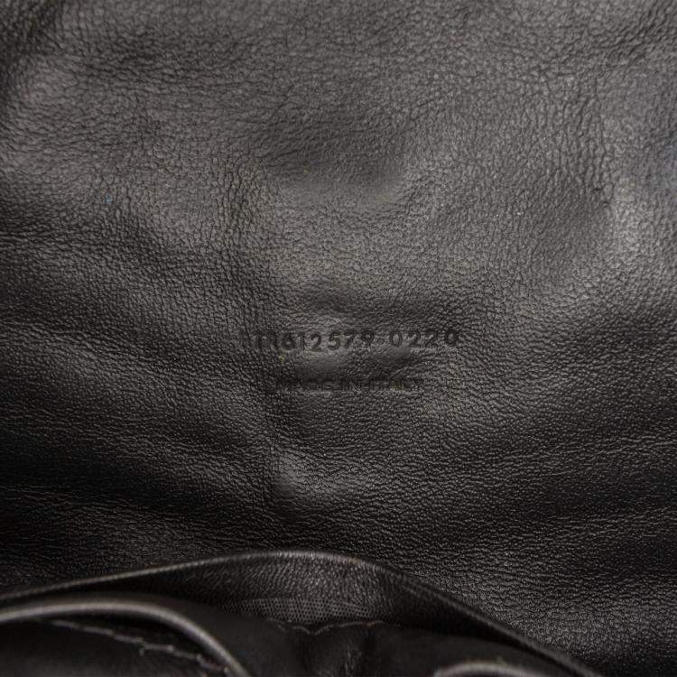 Pre Owned Saint Laurent Paris Black Mini Grain de Poudre Monogram Monochrome Lou Camera Bag
