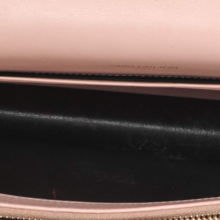 مملوكة مسبقًا Saint Laurent Paris Kate Nude Pink Leather Wallet On Chain