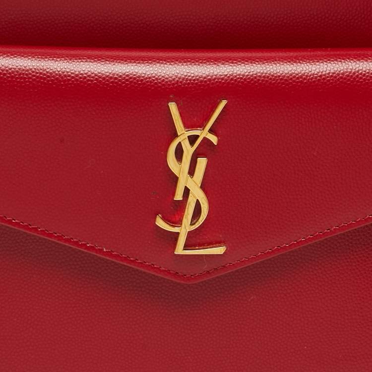 Pre Owned Saint Laurent Uptown Small Red Leather Tote