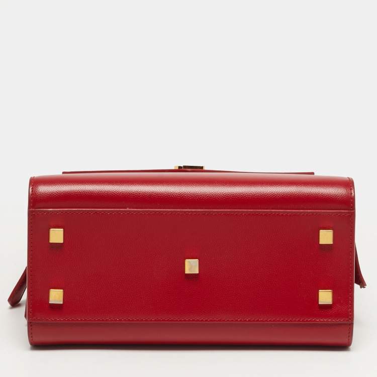 Pre Owned Saint Laurent Uptown Small Red Leather Tote