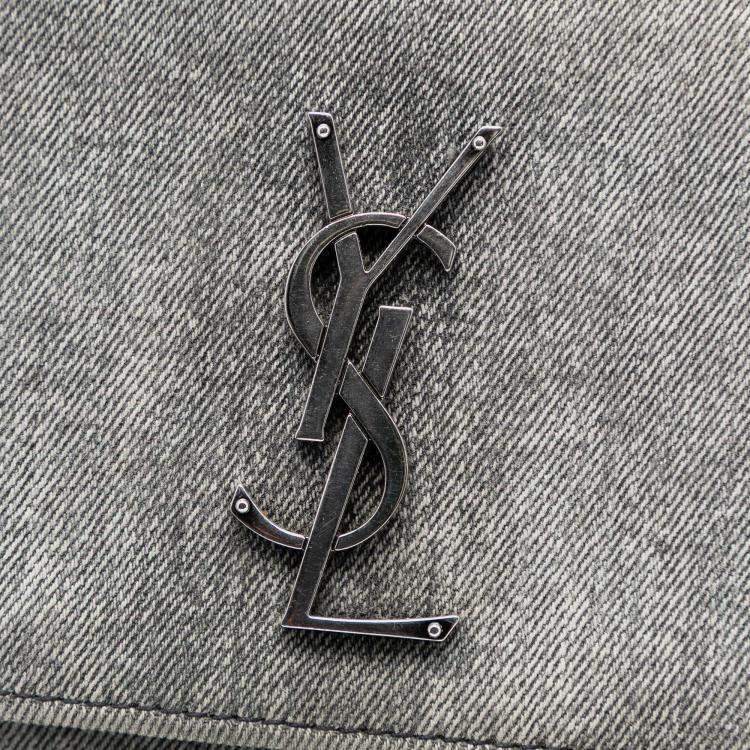 Pre Owned Saint Laurent Paris Medium Denim Monogram Sunset Crossbody