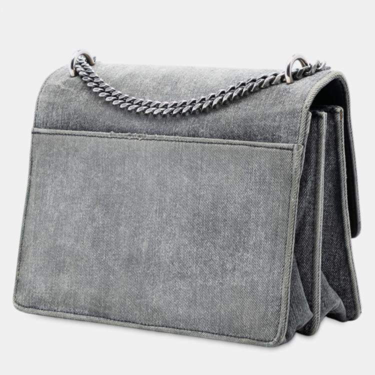 Pre Owned Saint Laurent Paris Medium Denim Monogram Sunset Crossbody