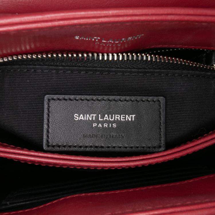 Pre Owned Saint Laurent Paris Red Toy Matelasse Leather Monogram LouLou Crossbody