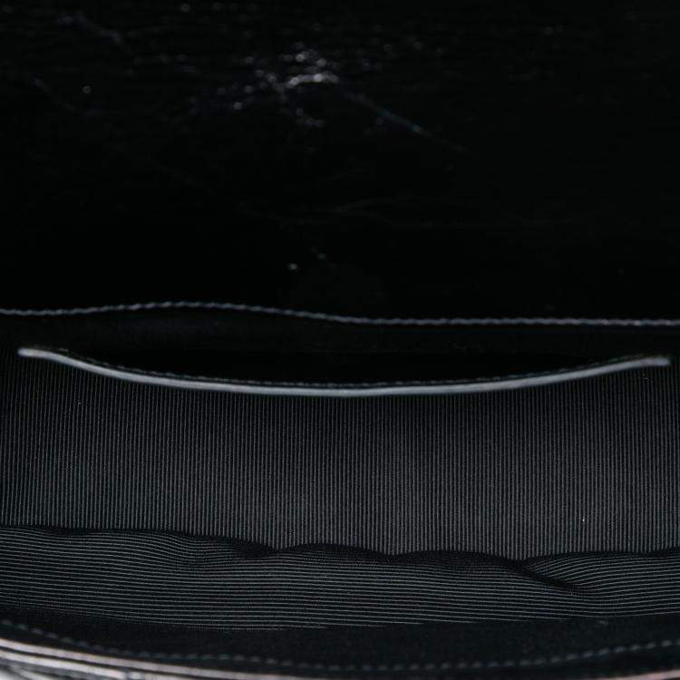 مملوكة مسبقًا Saint Laurent Paris Black Medium Crinkled Calfskin Punk Chain Bag