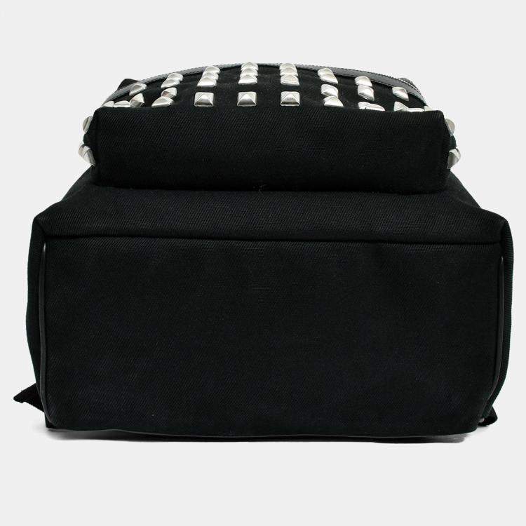 Pre Owned Saint Laurent Black Canvas City Studs Backpack