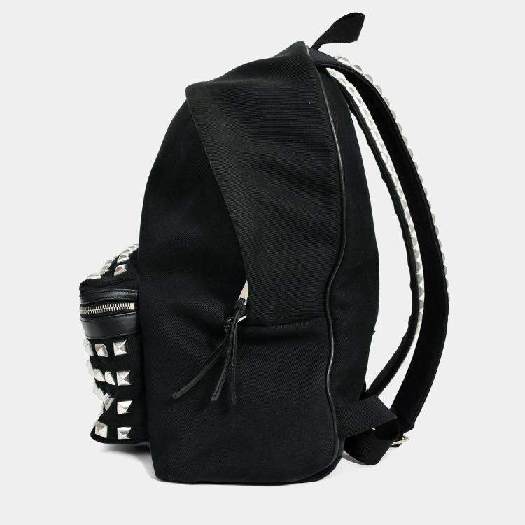 Pre Owned Saint Laurent Black Canvas City Studs Backpack