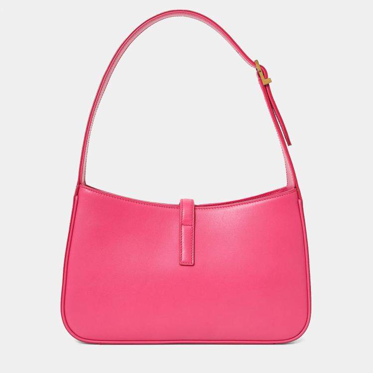 Pre Owned Saint Laurent Hot Pink Leather 'Le 5 Ã  7' Shoulder Bag