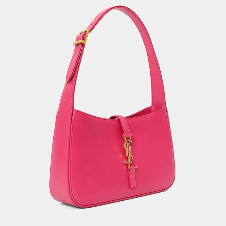 Pre Owned Saint Laurent Hot Pink Leather 'Le 5 Ã  7' Shoulder Bag