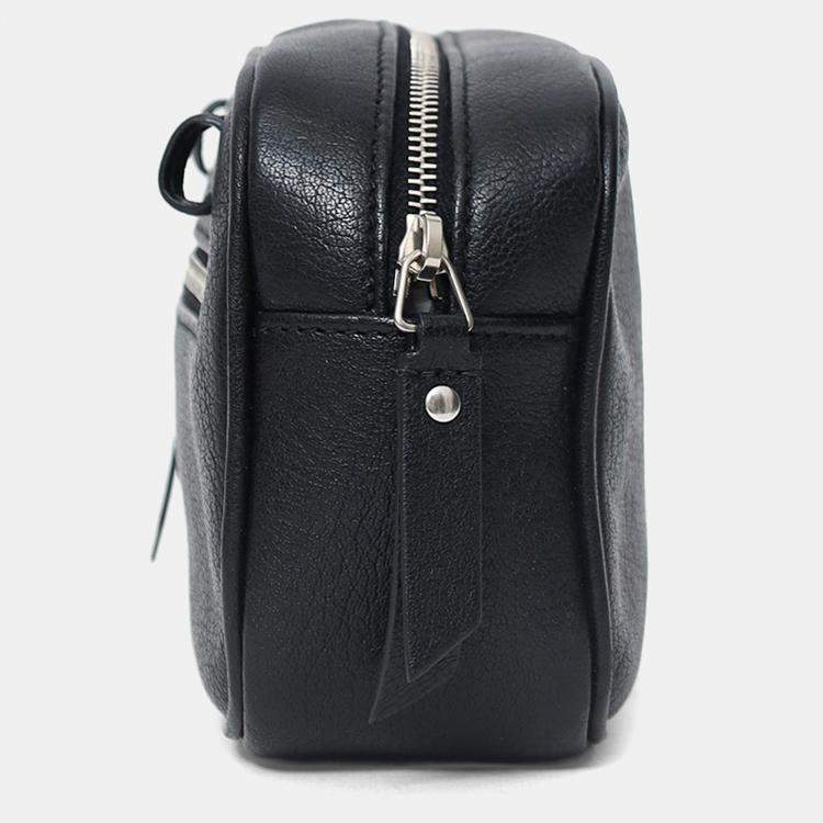 Pre Owned Saint Laurent Black Lambskin Monogram Lou Belt Bag