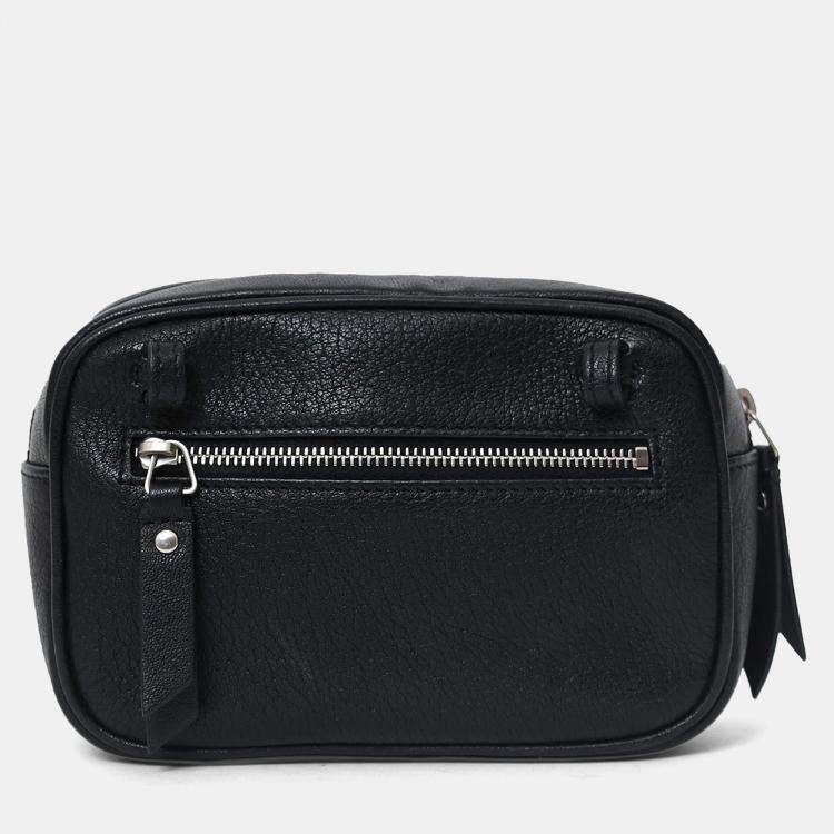 Pre Owned Saint Laurent Black Lambskin Monogram Lou Belt Bag