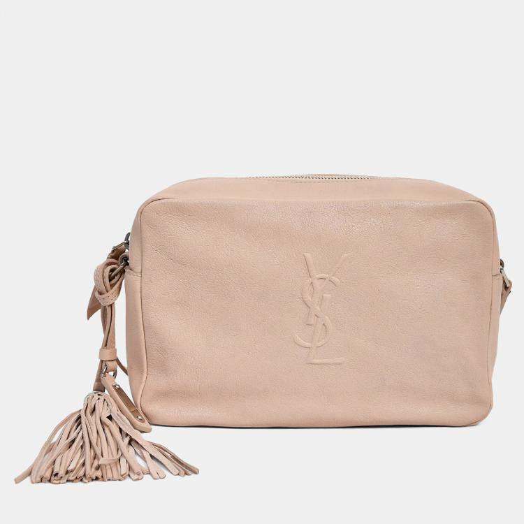 Pre Owned Saint Laurent 2017 Blush Pink Leather Tassel Camera Crossbody