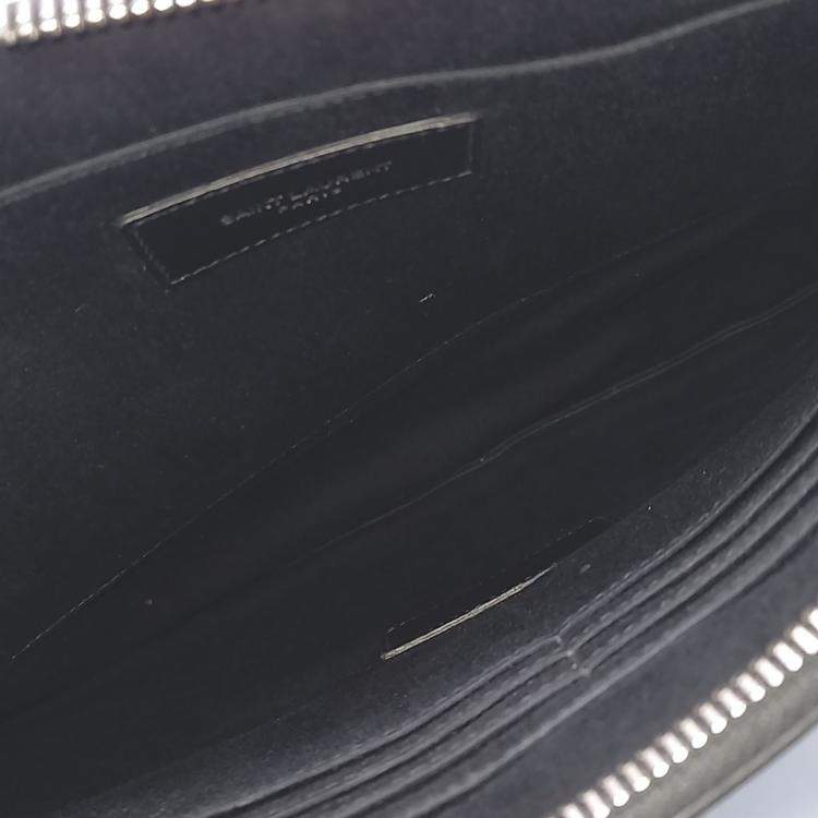 Pre Owned Saint Laurent Paris Black Leather Clutch