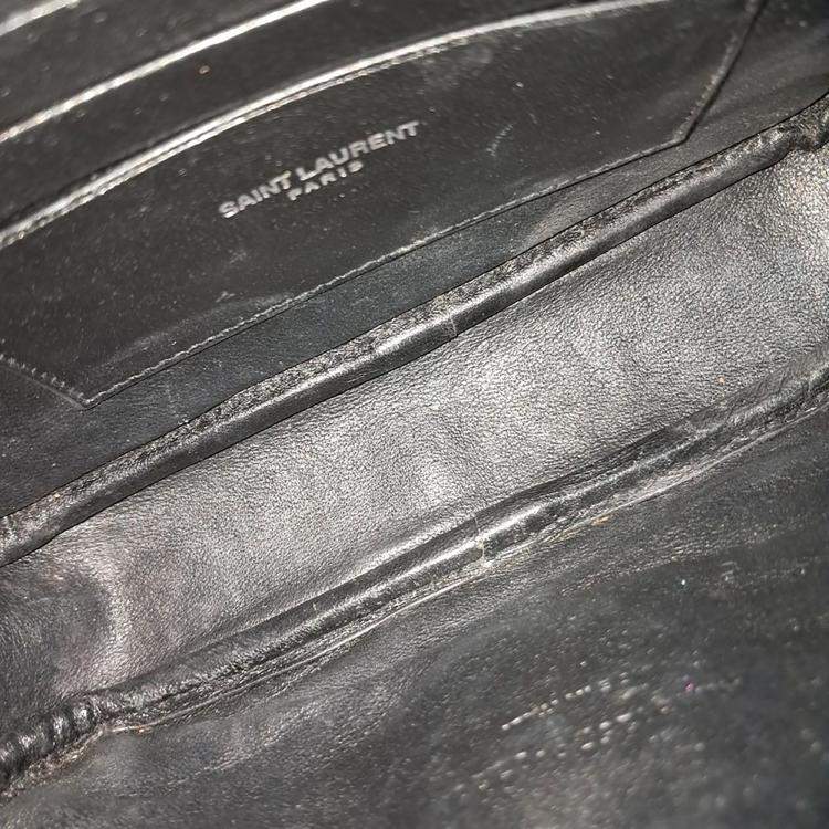Pre Owned Saint Laurent Paris Black Leather Lou Camera Bag